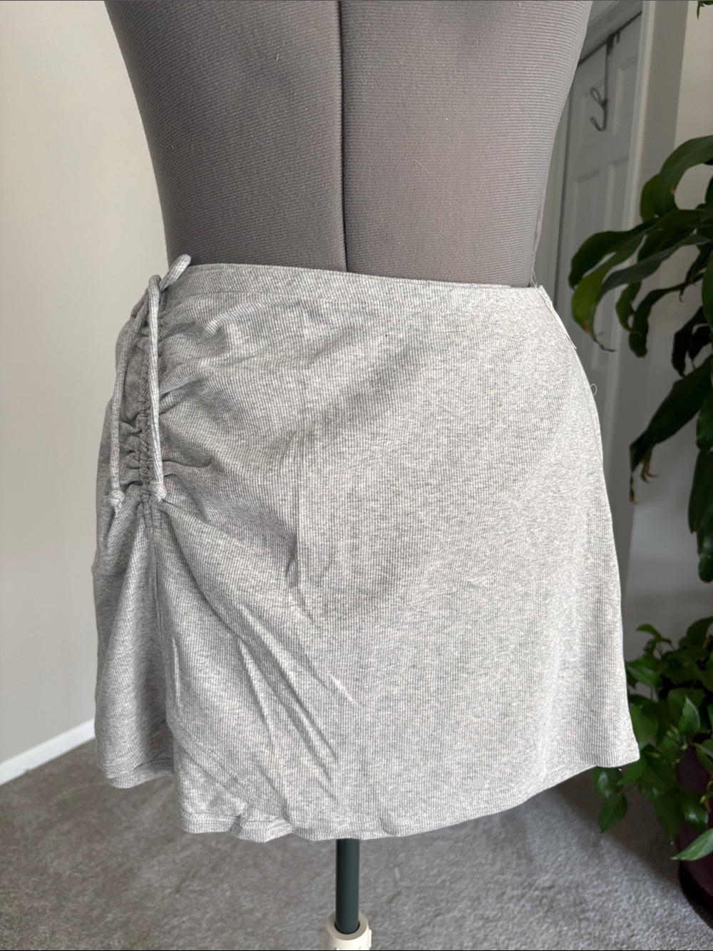 aerie Heather Gray Ruched Mini Skirt